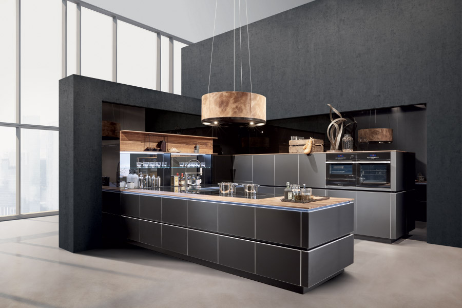 Black modern kitchen renovation with German cabinets by O.NIX Kitchens of Toronto
